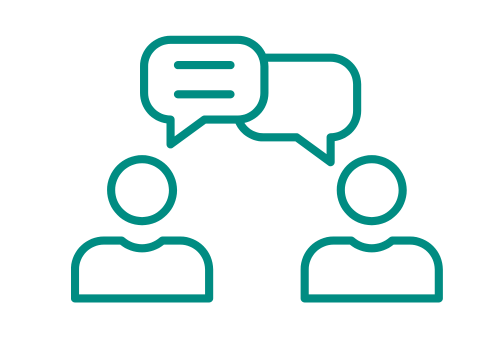 Icon für Rückmeldung und Entscheidung im Bewerbungsprozess